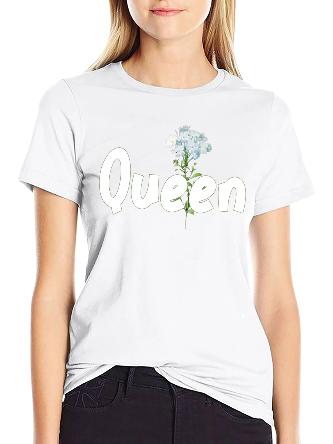 Floral Queen Black T-Shirt
