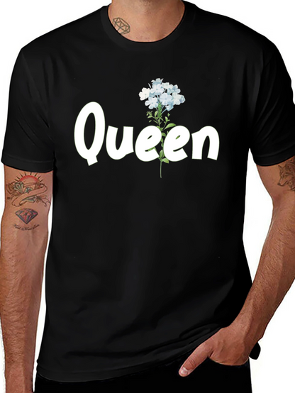 Floral Queen Black T-Shirt