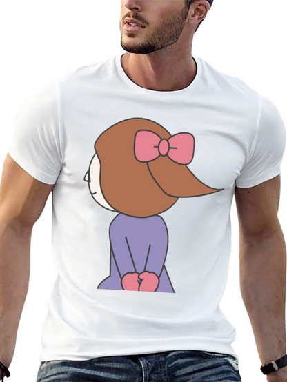 Cartoon Girl Graphic Tee - Black Unisex T-Shirt