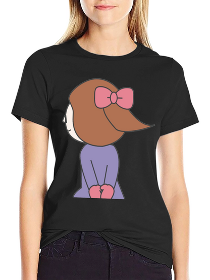 Cartoon Girl Graphic Tee - Black Unisex T-Shirt