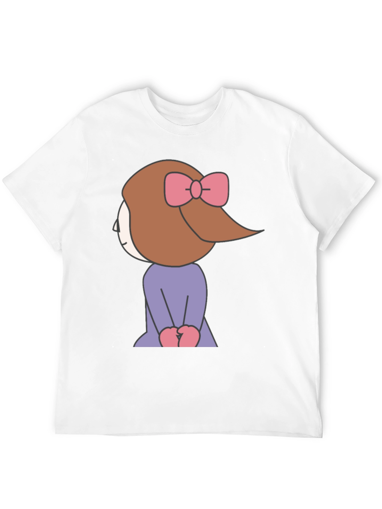 Cartoon Girl Graphic Tee - Black Unisex T-Shirt
