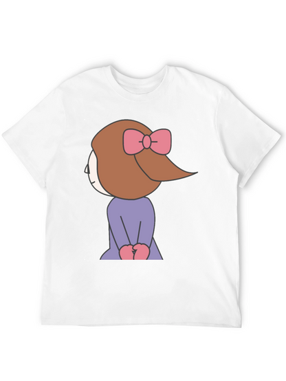 Cartoon Girl Graphic Tee - Black Unisex T-Shirt