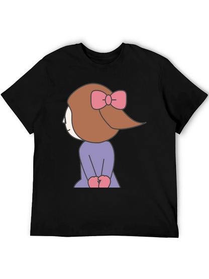 Cartoon Girl Graphic Tee - Black Unisex T-Shirt