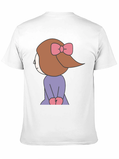 Cartoon Girl Graphic Tee - Black Unisex T-Shirt