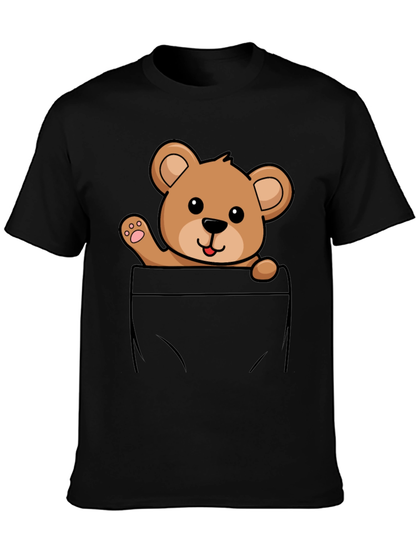 Cute Teddy Bear Pocket T-Shirt