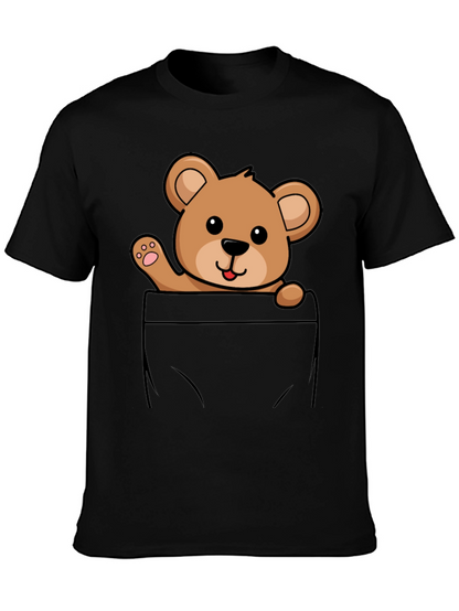 Cute Teddy Bear Pocket T-Shirt