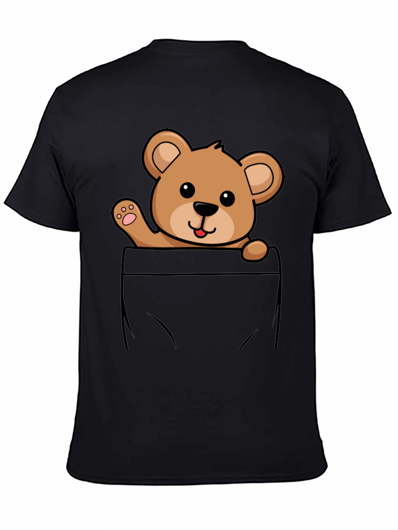 Cute Teddy Bear Pocket T-Shirt