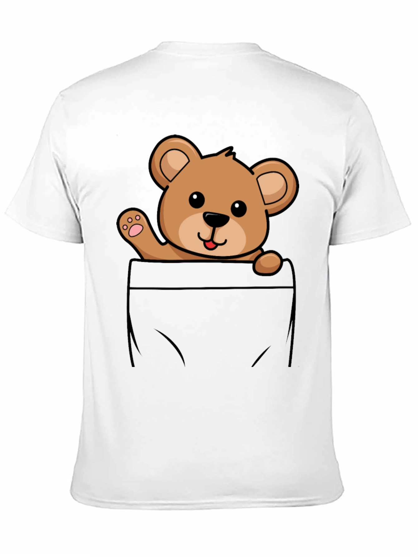 Cute Teddy Bear Pocket T-Shirt