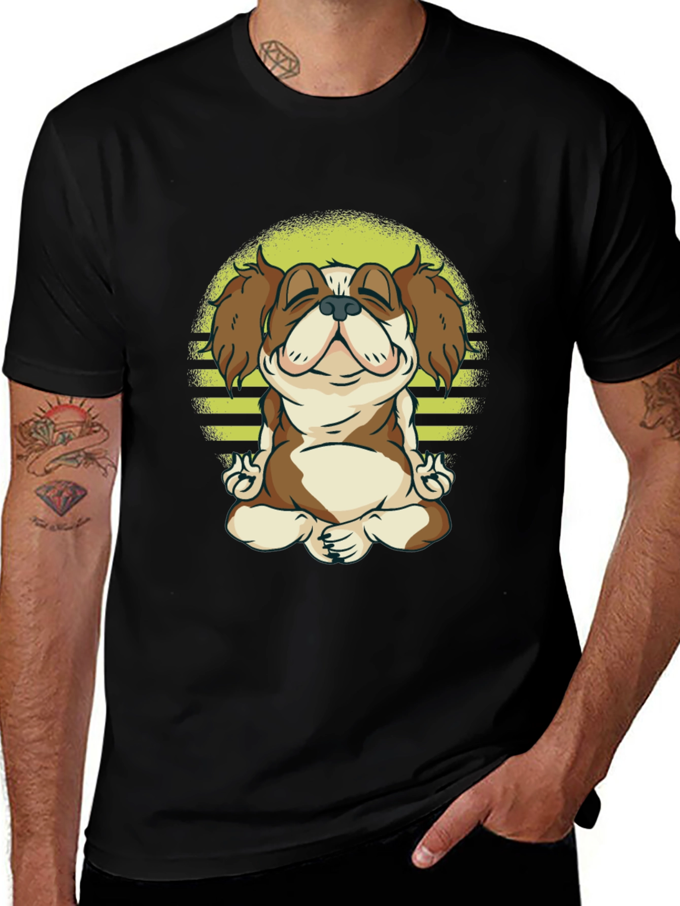 Meditating Dog T-Shirt - Zen Canine Tee