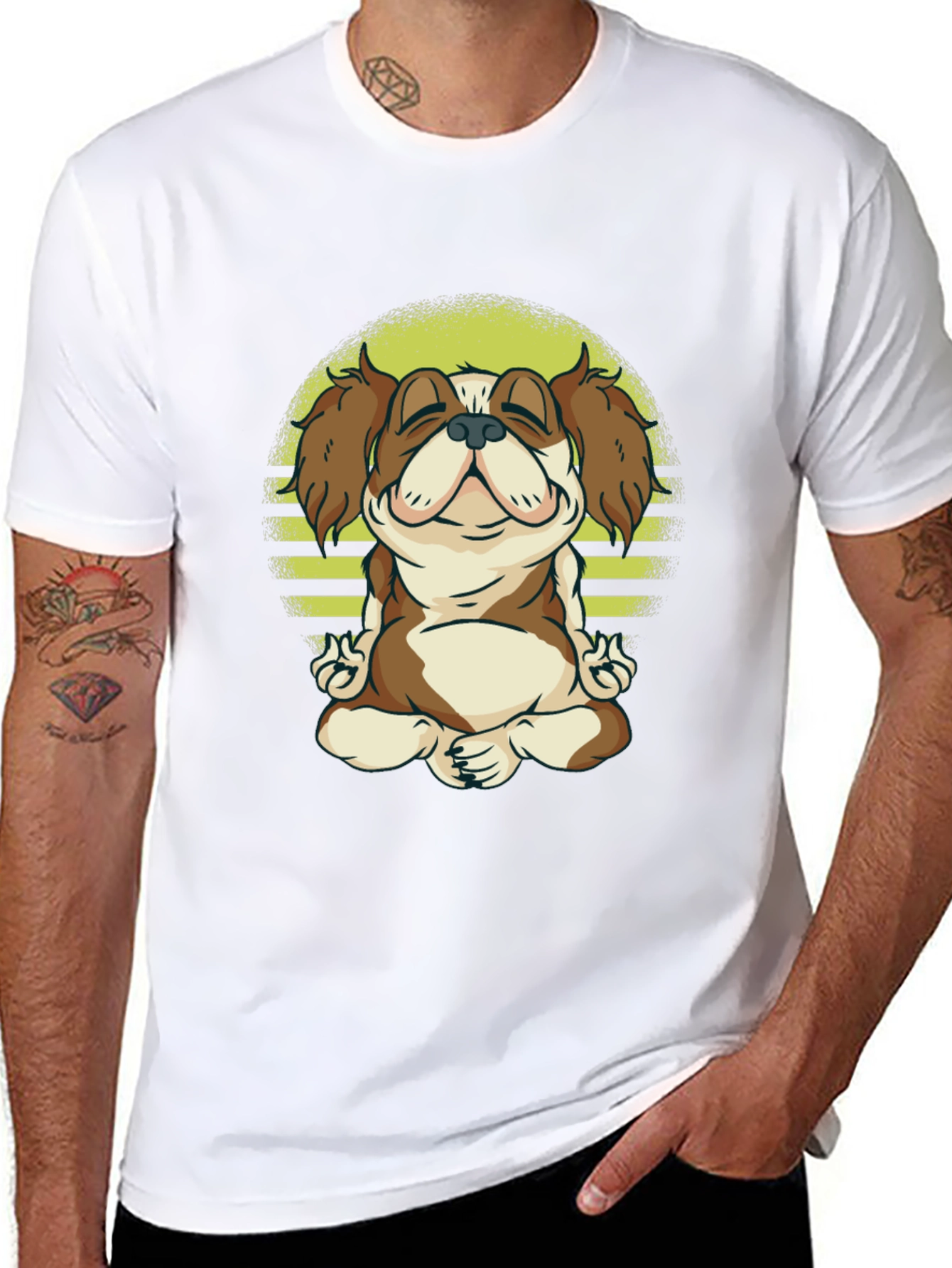 Meditating Dog T-Shirt - Zen Canine Tee