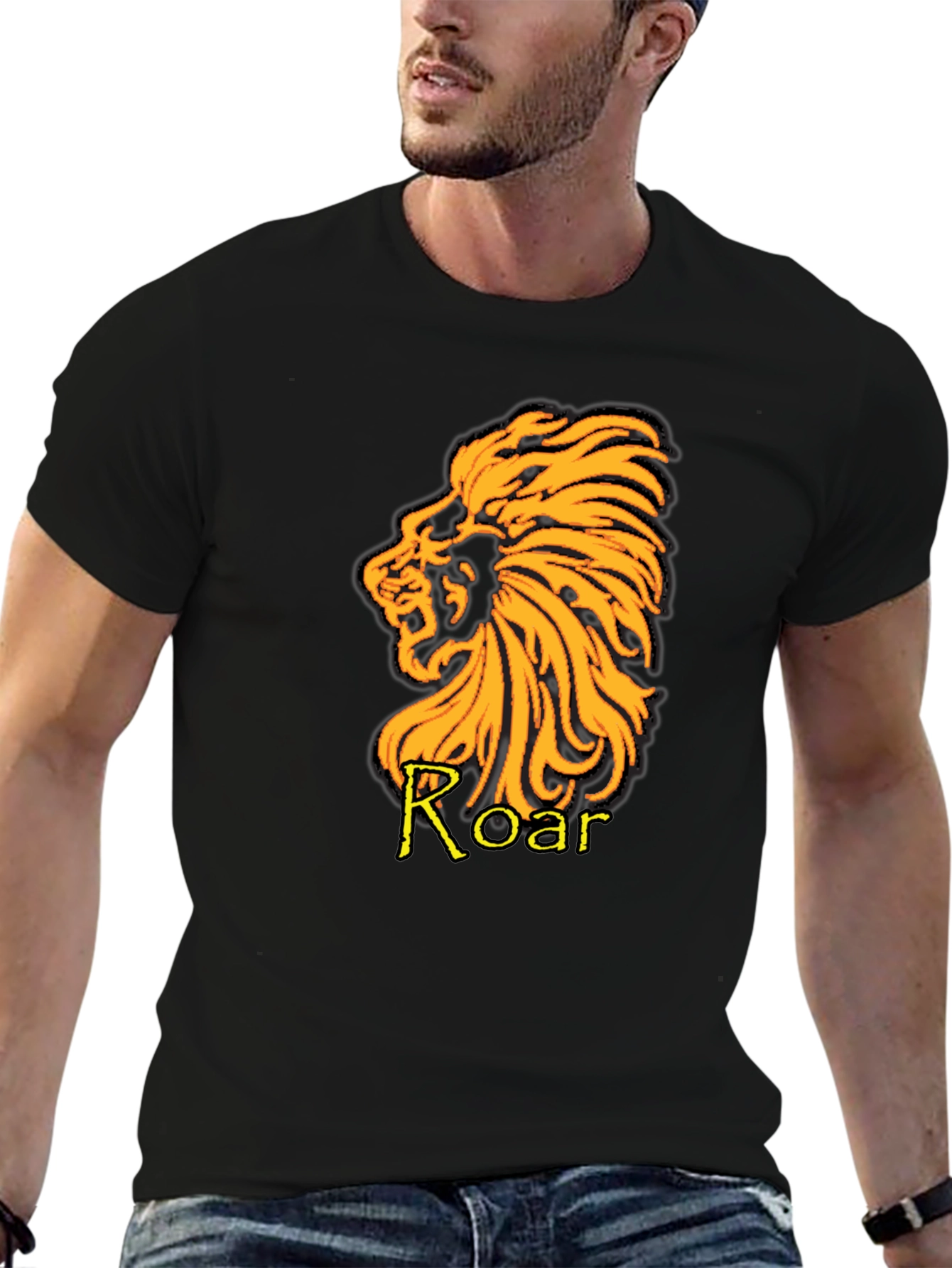 Lion Roar Graphic T-Shirt - Black