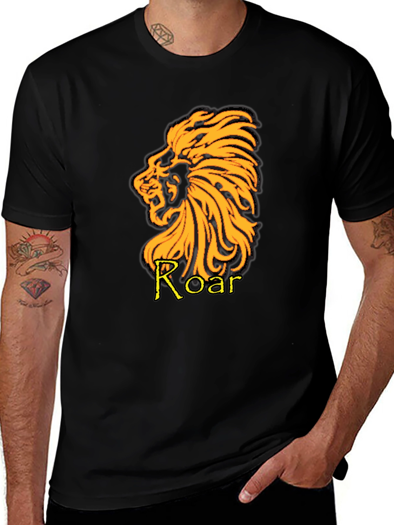 Lion Roar Graphic T-Shirt - Black