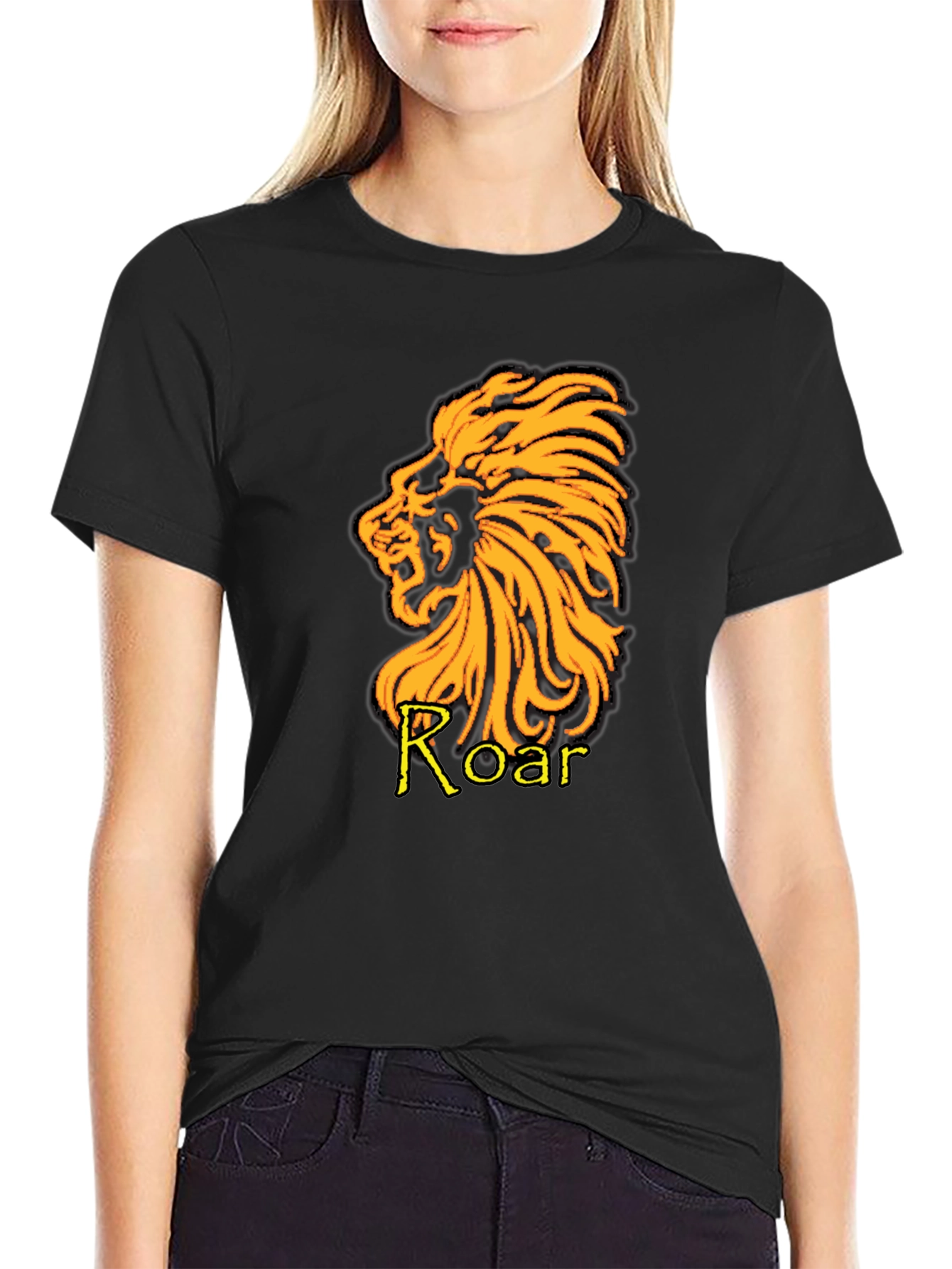 Lion Roar Graphic T-Shirt - Black