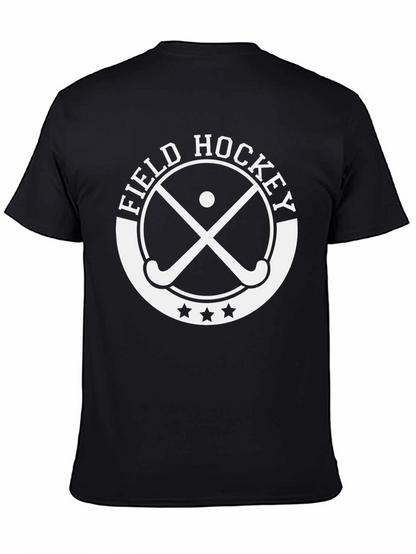 Field Hockey Graphic Tee - Black Cotton T-Shirt