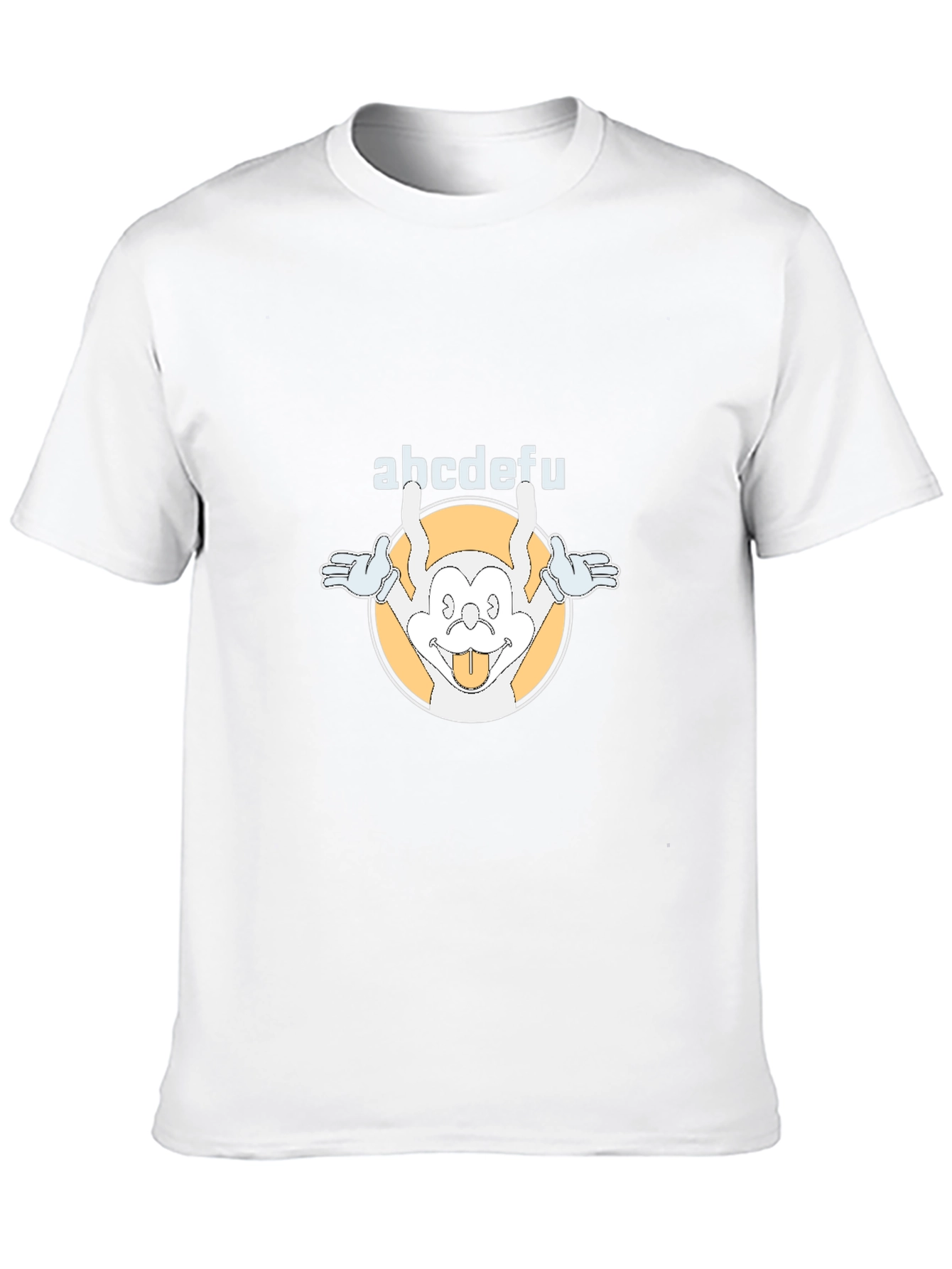 Funny abcdefu Cartoon Graphic Tee - Black