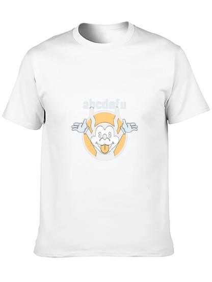 Funny abcdefu Cartoon Graphic Tee - Black