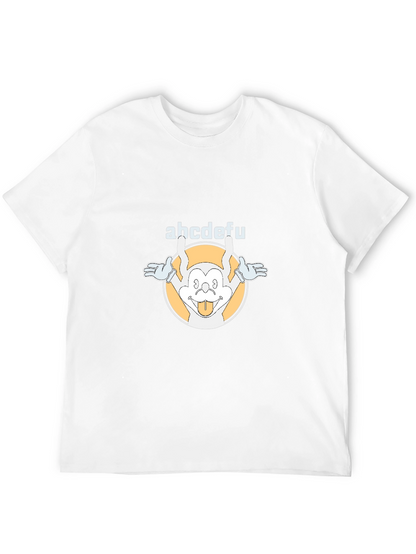 Funny abcdefu Cartoon Graphic Tee - Black
