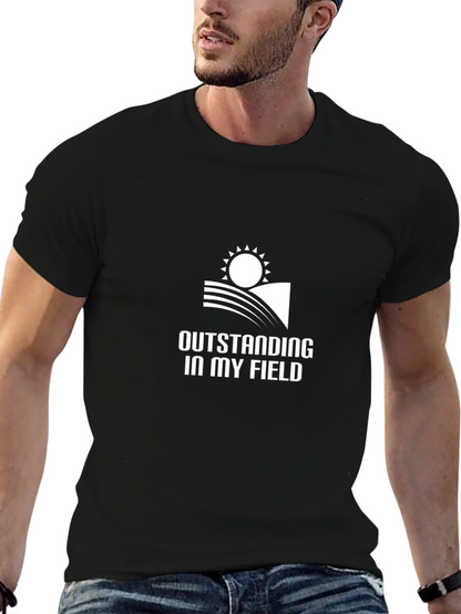 Outstanding in My Field Black Graphic Tee