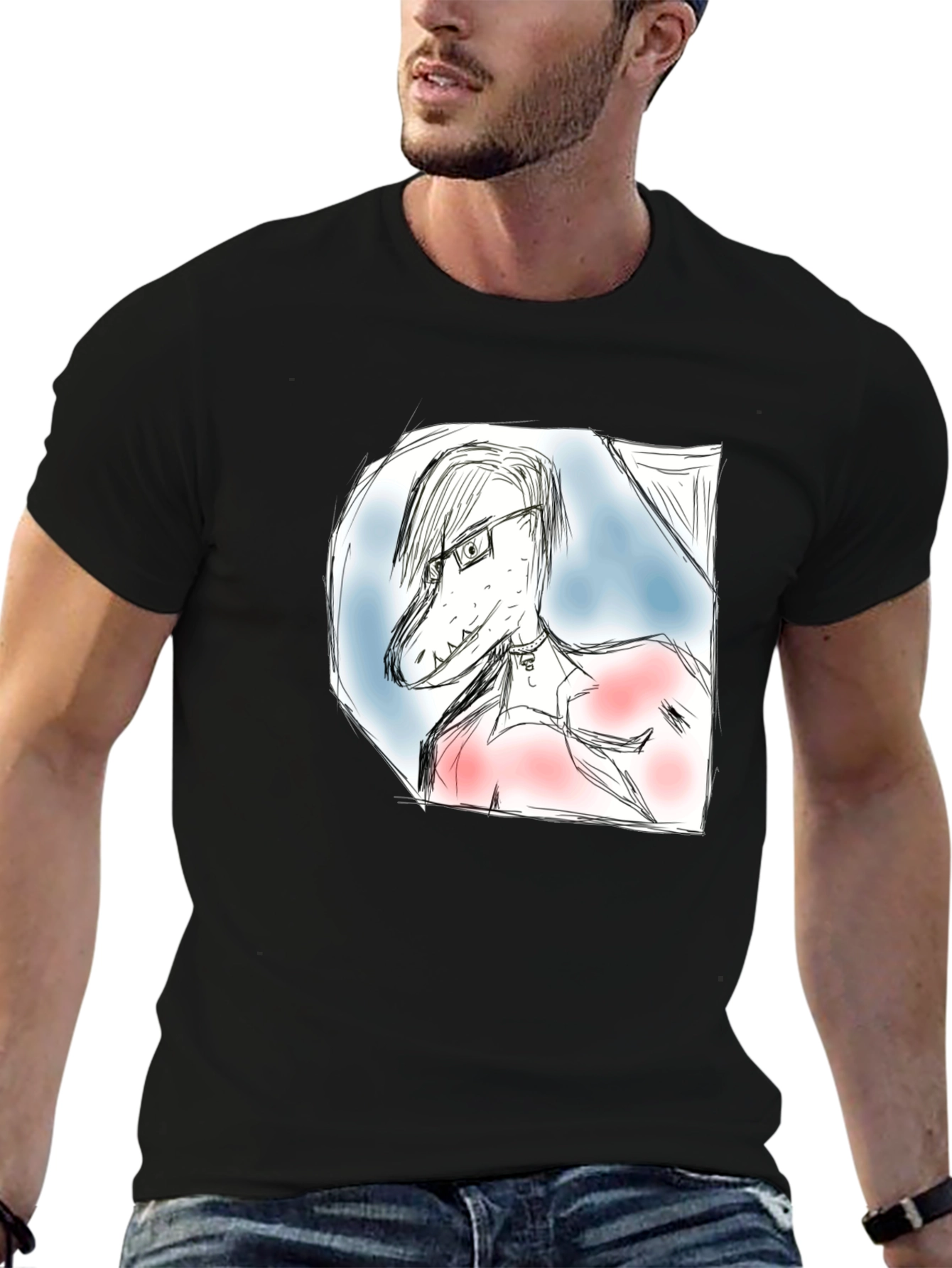 Dinosaur Sketch T-Shirt - Unique Graphic Tee