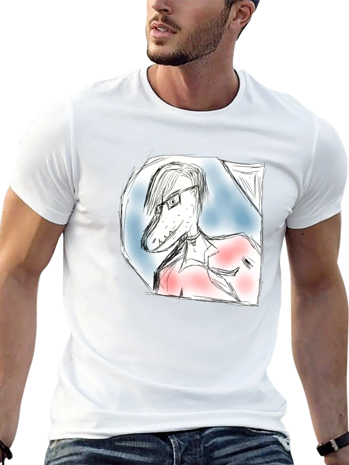 Dinosaur Sketch T-Shirt - Unique Graphic Tee