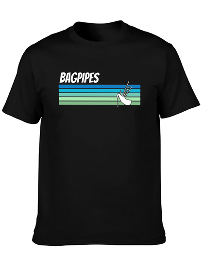 Bagpipes Graphic Tee - Scottish Music Shirt