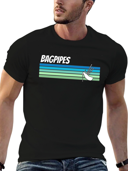 Bagpipes Graphic Tee - Scottish Music Shirt