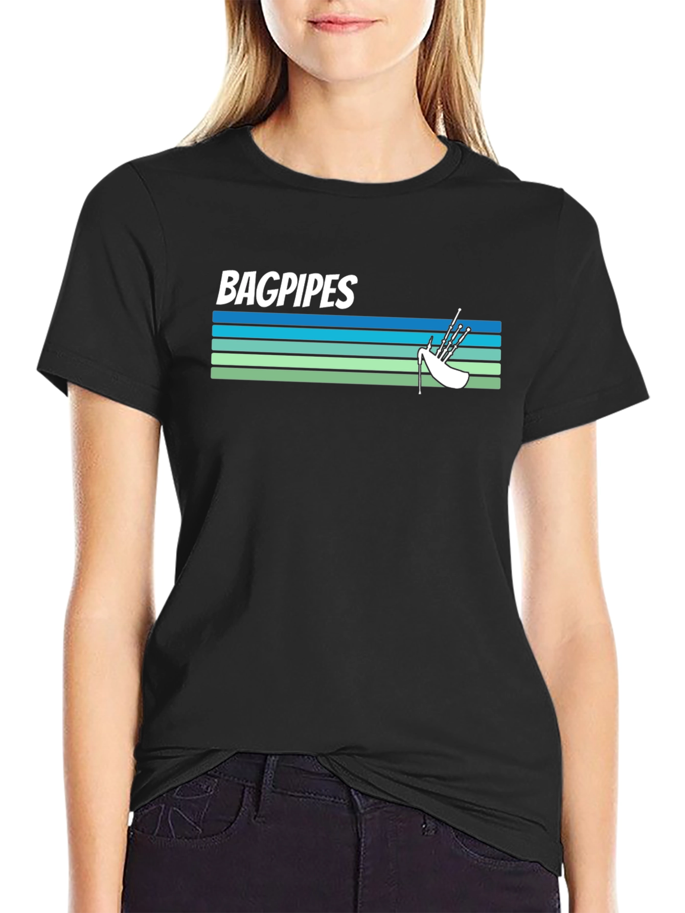 Bagpipes Graphic Tee - Scottish Music Shirt