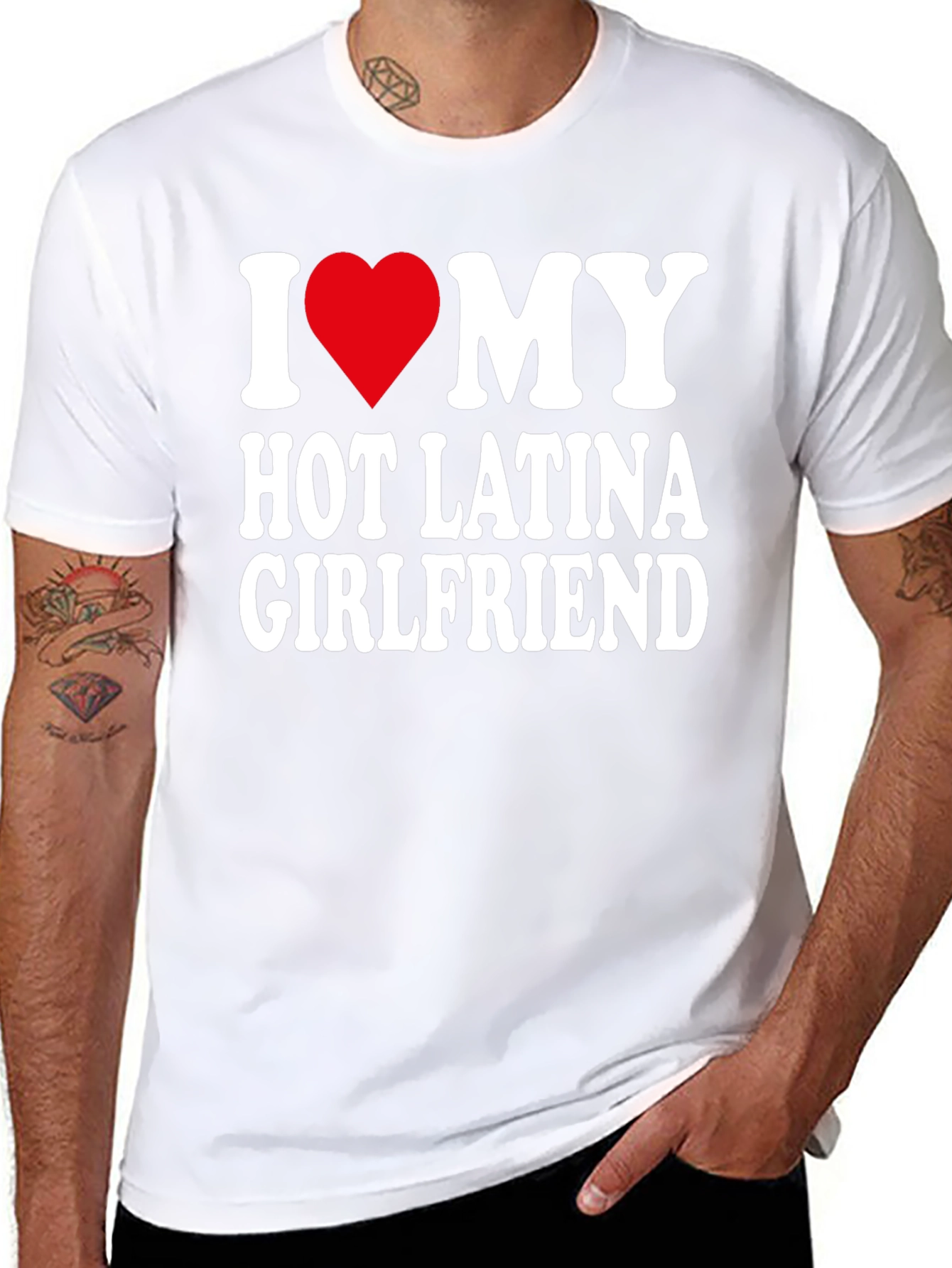 I Heart My Hot Latina Girlfriend Mens T-Shirt