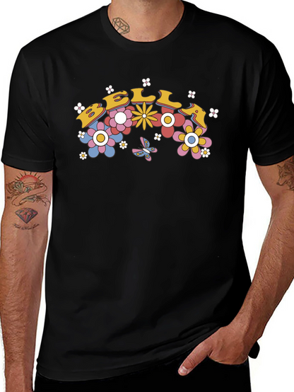 Retro Floral Text T-Shirt