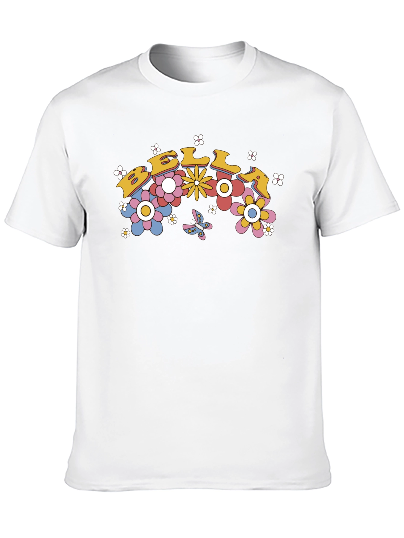 Retro Floral Text T-Shirt