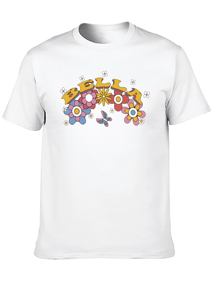 Retro Floral Text T-Shirt