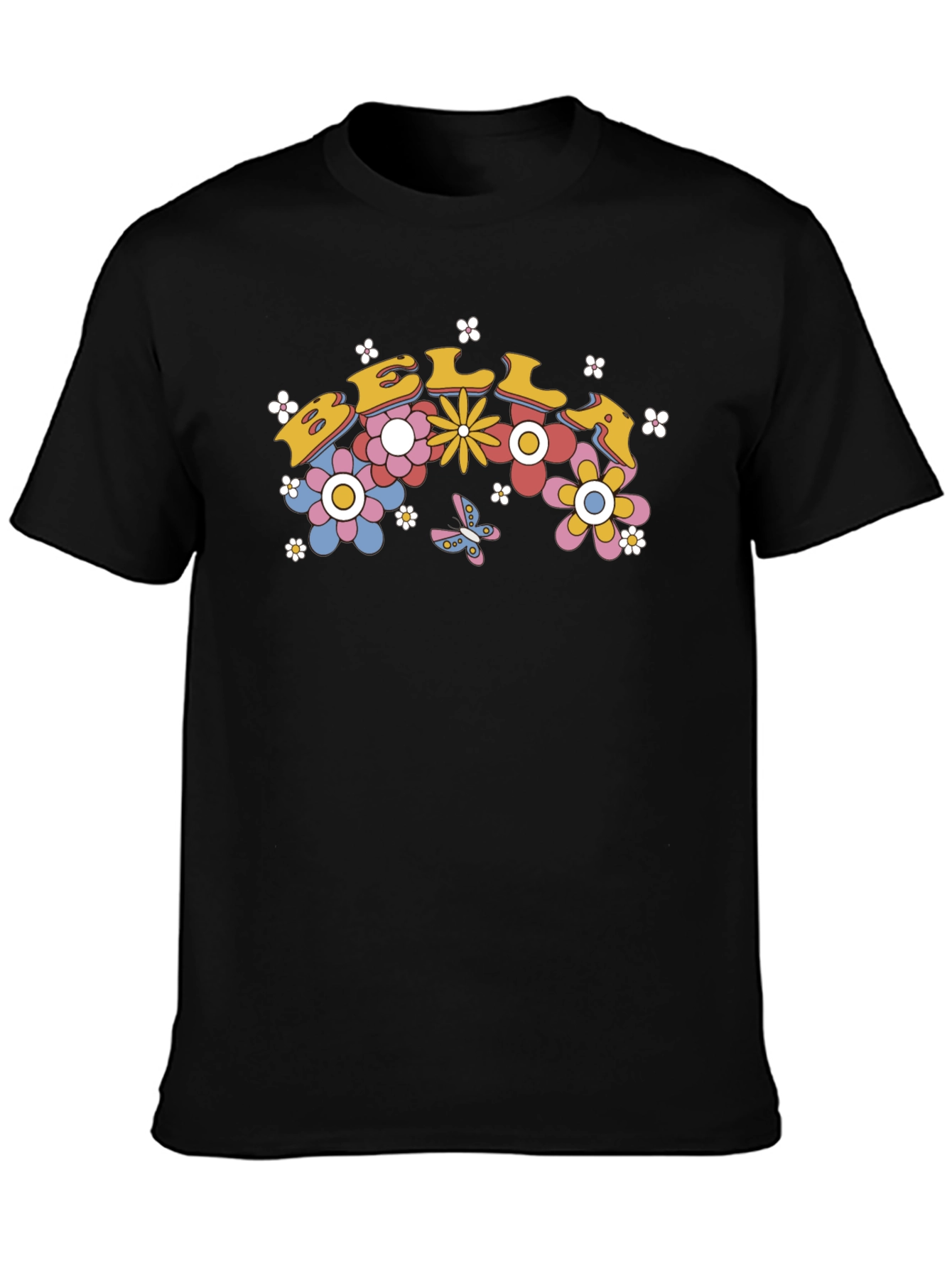 Retro Floral Text T-Shirt