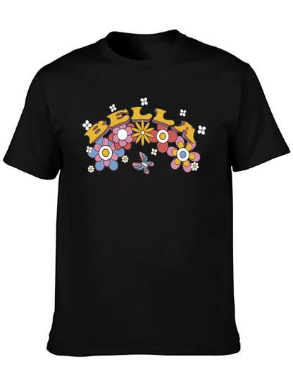 Retro Floral Text T-Shirt