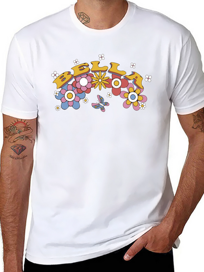 Retro Floral Text T-Shirt