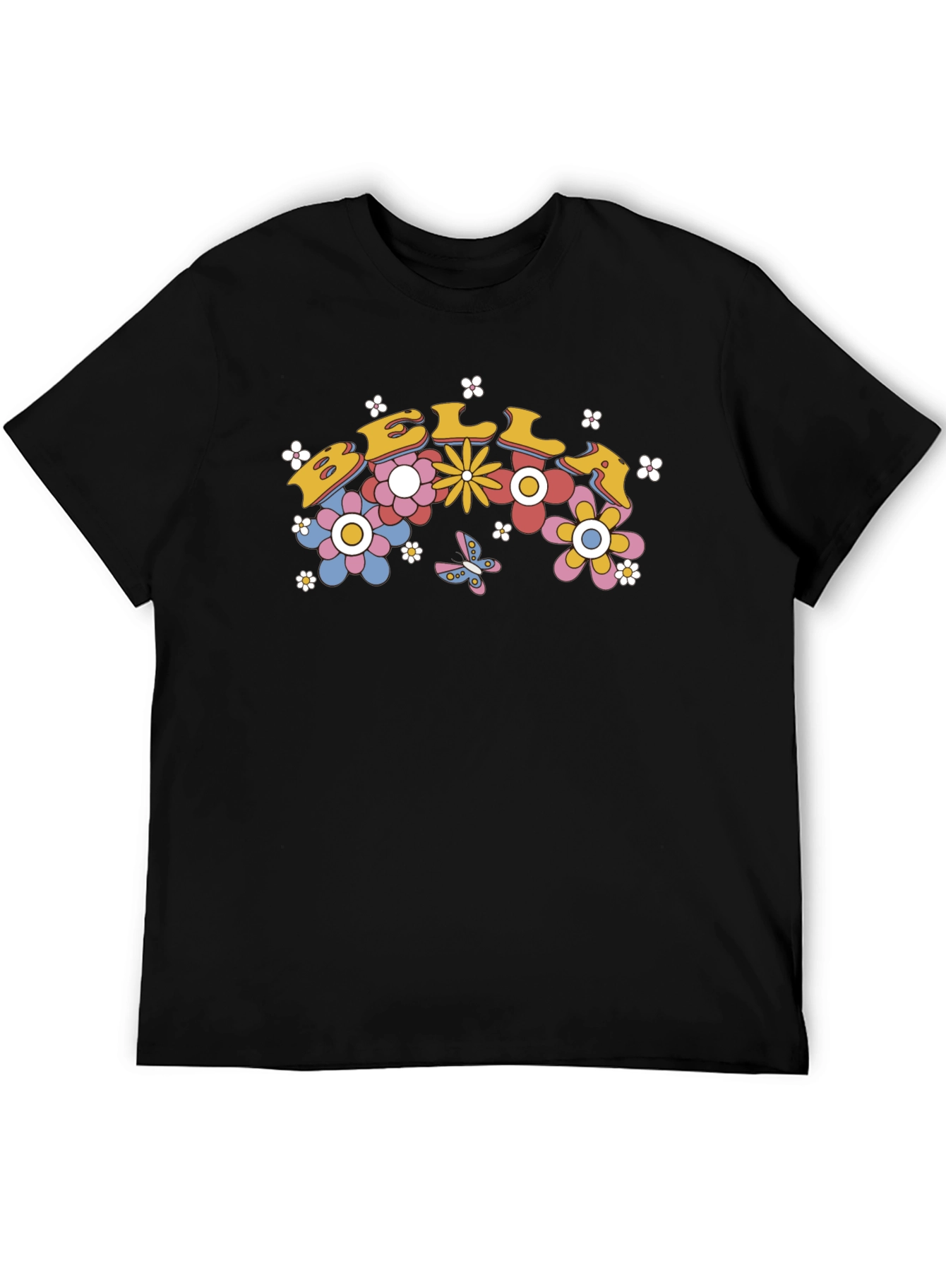 Retro Floral Text T-Shirt