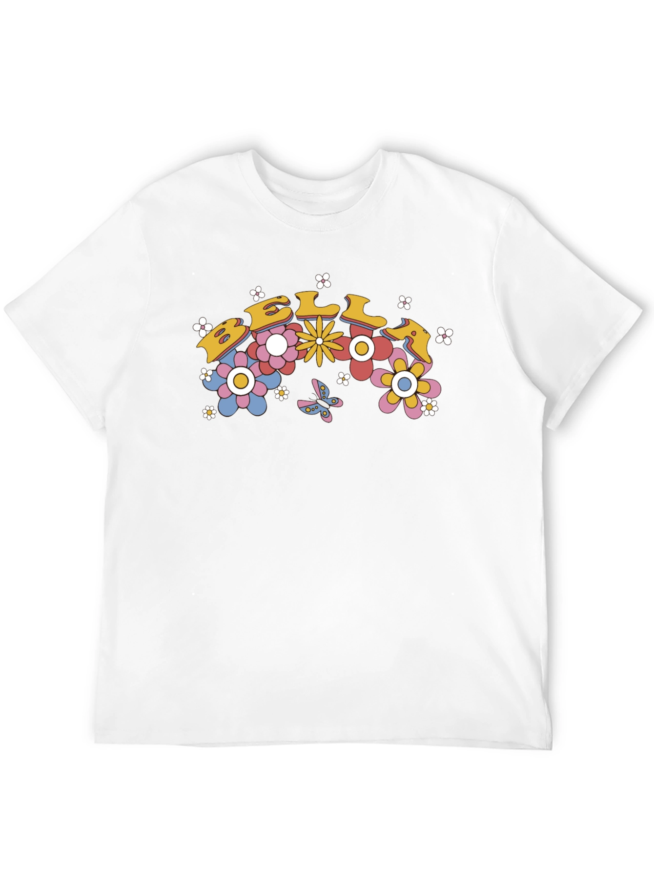 Retro Floral Text T-Shirt
