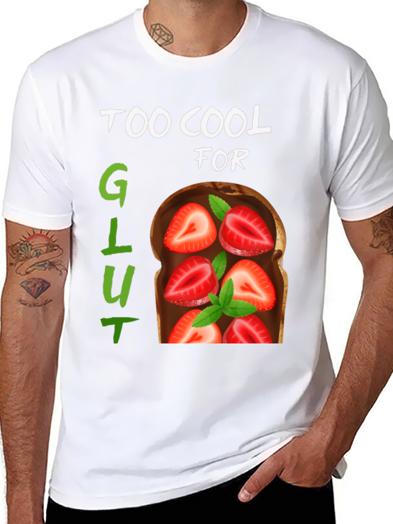 Too Cool For Gluten T-Shirt Strawberry Toast