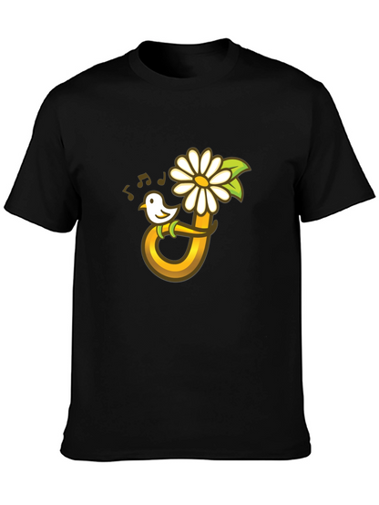 Bird Flower Music T-Shirt