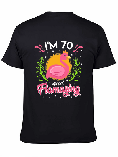 Flamazing 70th Birthday T-Shirt - Flamingo Design