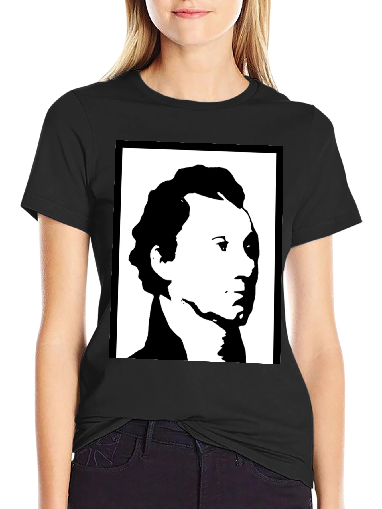 Monochrome Portrait Graphic T-Shirt