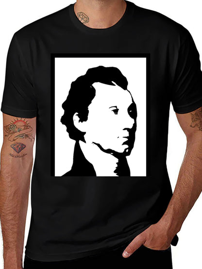 Monochrome Portrait Graphic T-Shirt
