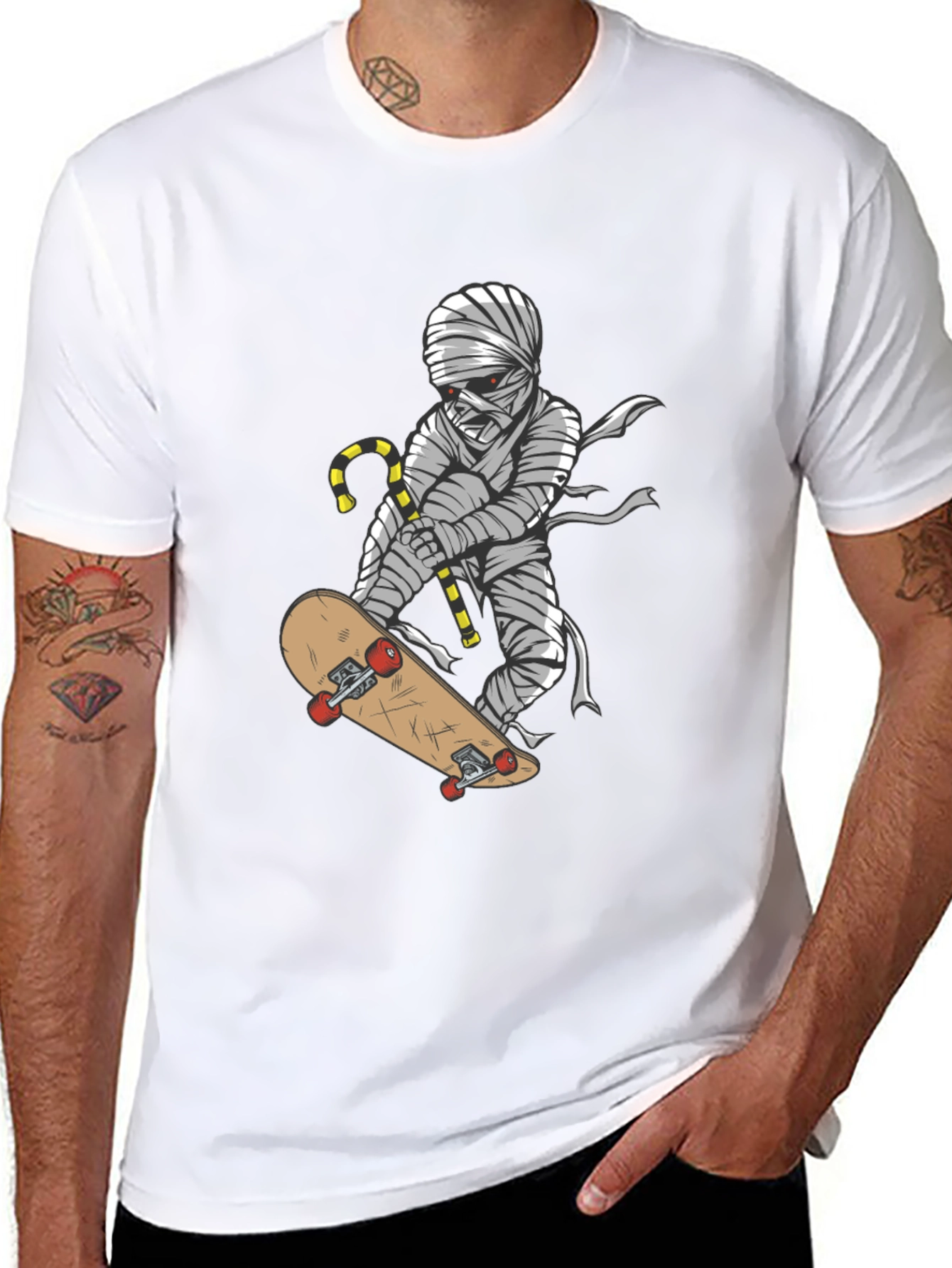 Skateboarding Mummy Graphic Tee