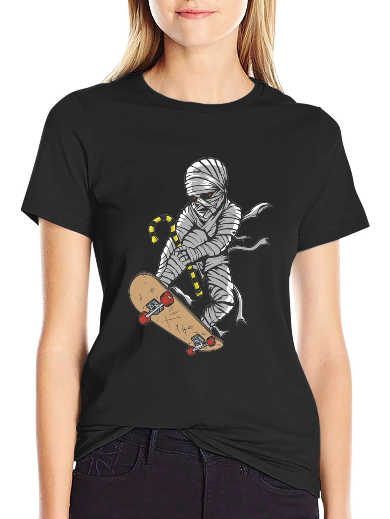 Skateboarding Mummy Graphic Tee