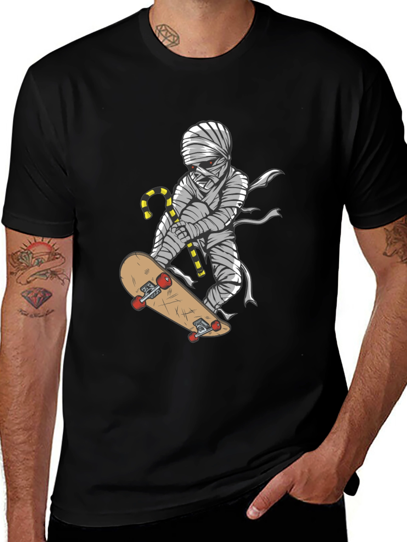 Skateboarding Mummy Graphic Tee