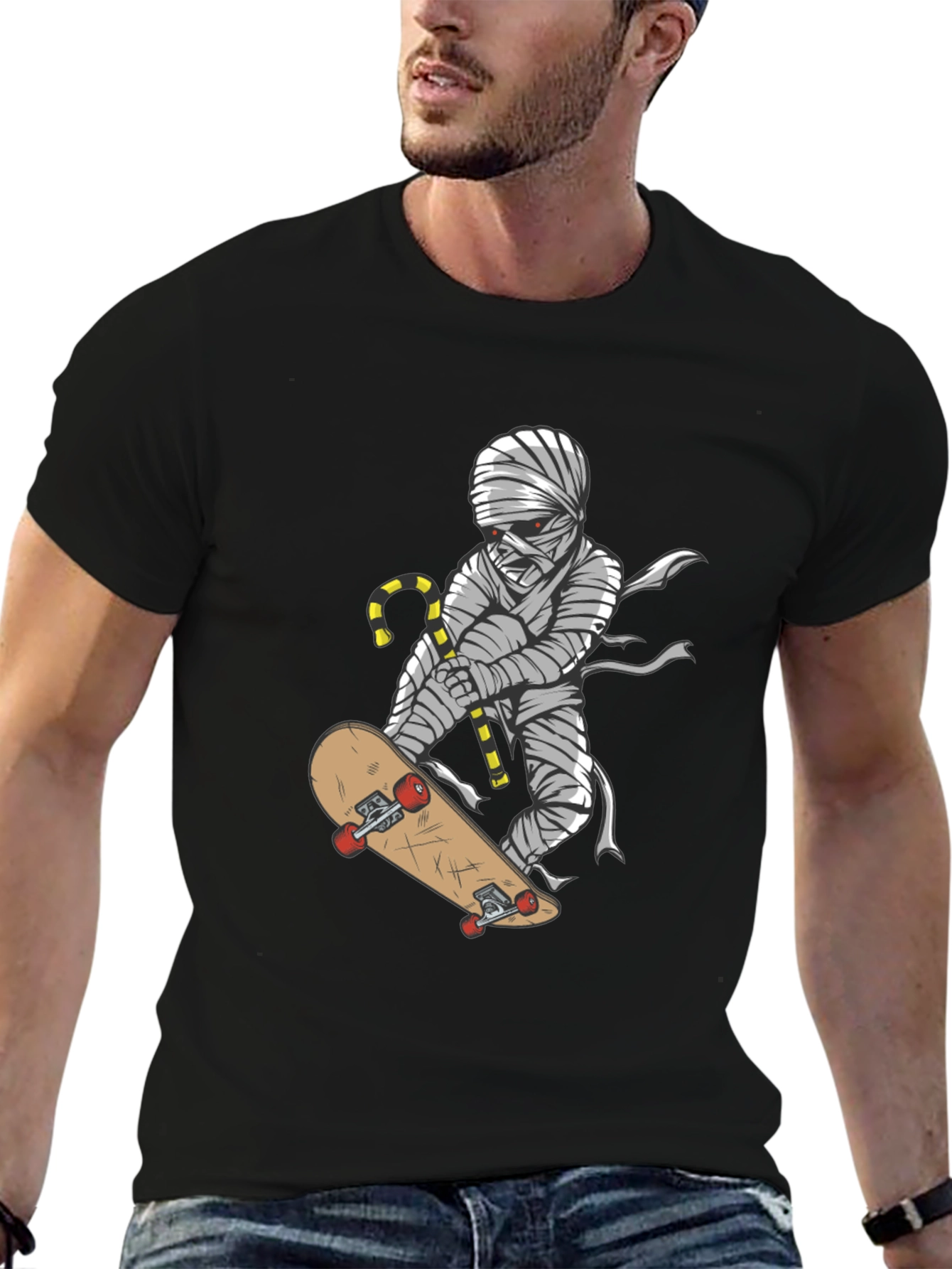 Skateboarding Mummy Graphic Tee