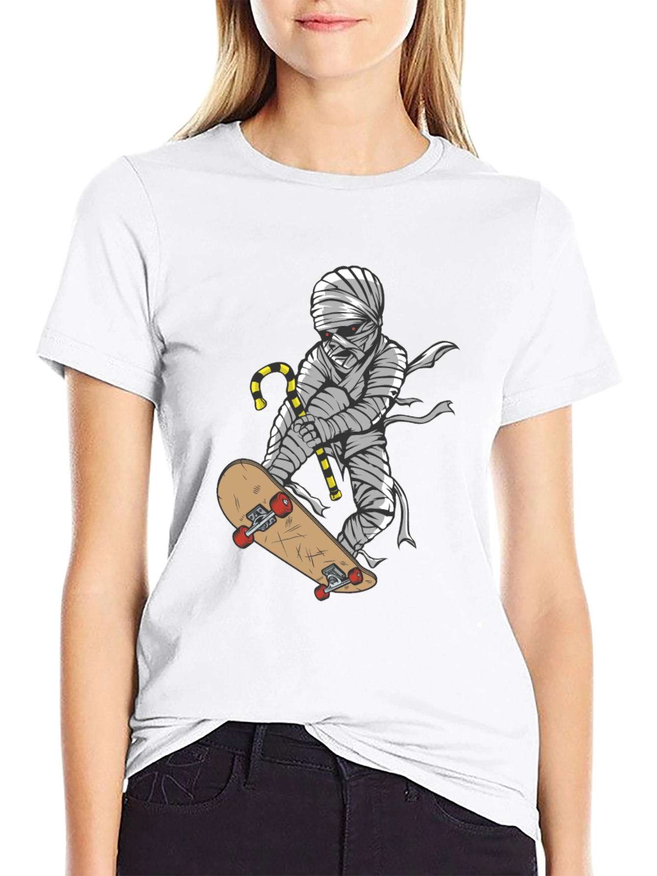 Skateboarding Mummy Graphic Tee