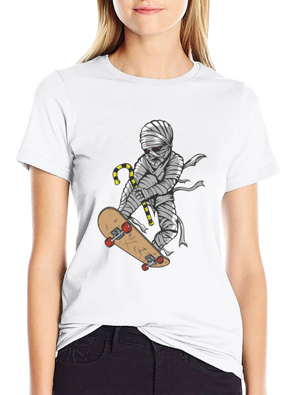 Skateboarding Mummy Graphic Tee