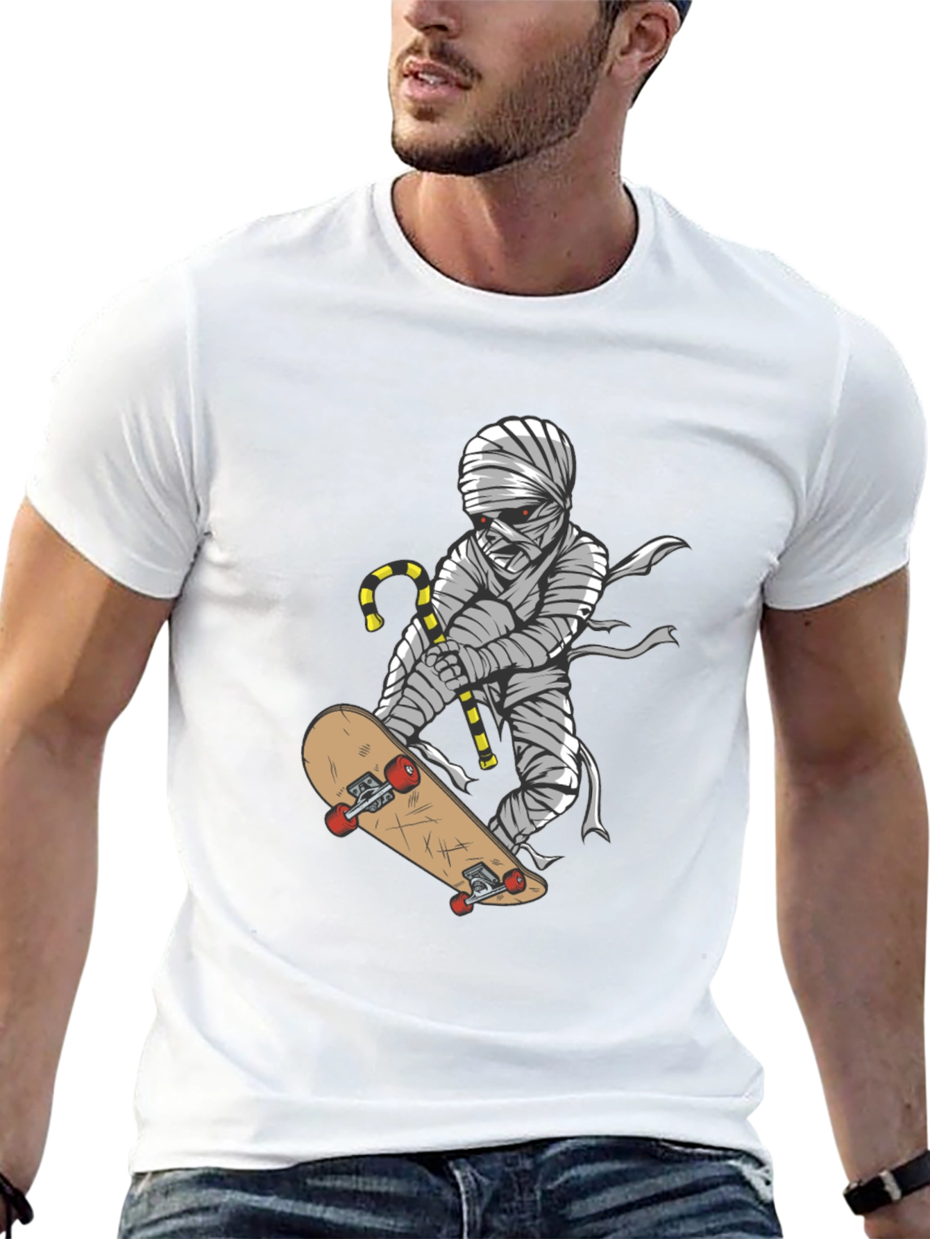 Skateboarding Mummy Graphic Tee