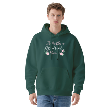 She Breathes Dirt Exhales Flowers Green Hoodie