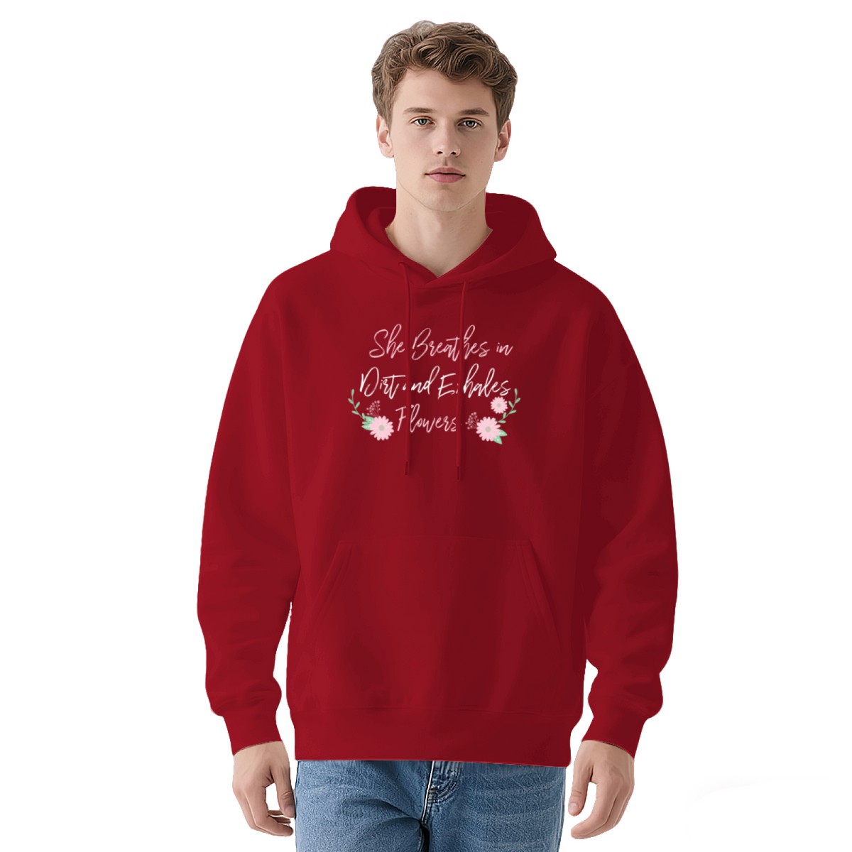 She Breathes Dirt Exhales Flowers Green Hoodie
